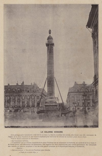 De Commune van Parijs, de Vendômezuil door French Photographer