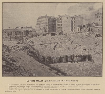 De Commune van Parijs, La Porte Maillot, na het bombardement van de Mont Valerien door French Photographer