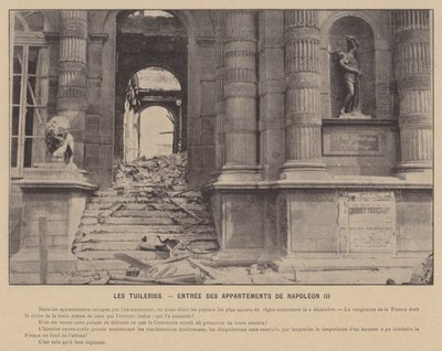 La Commune de Paris, De Tuilerieën, ingang van de appartementen van Napoleon III door French Photographer