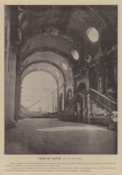 De Commune van Parijs, Paleis van Justitie, zaal van de Pas-Perdus door French Photographer
