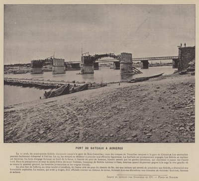 De Commune van Parijs, Pont De Bateaux in Asnieres door French Photographer