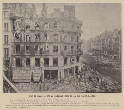 De Commune van Parijs, Rue De Rivoli na de slag, hoek van de Rue Saint-Martin door French Photographer