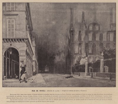 La Commune de Paris, Rue De Rivoli, ochtend van 24 mei door French Photographer