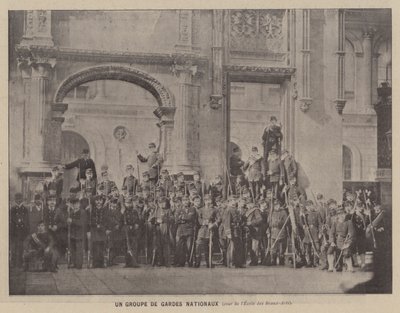 De Commune van Parijs, Een Groep Nationale Garde, binnenplaats van de Ecole des Beaux-Arts door French Photographer
