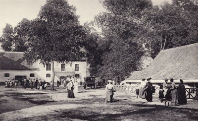 Le Touquet, de schuren en stallen enz., die in 1903 werden ingericht om gasten te ontvangen in wat het eerste Hermitage Hotel was door French Photographer