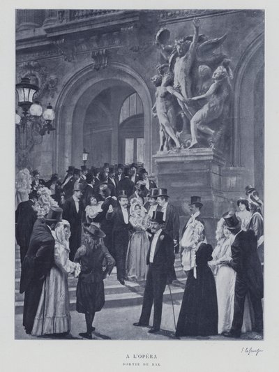 Vertrek van een bal bij de Opera van Parijs door French Photographer