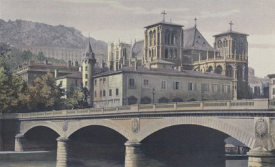 Lyon, Aartsbisschoppelijk paleis, St-Janskathedraal en heuvel van Fourvière door French Photographer