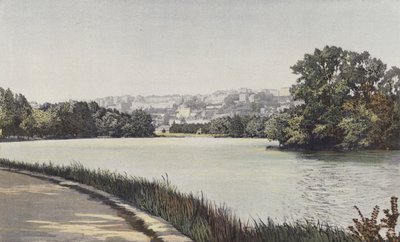 Lyon, Heuvel van Croix-Rousse, Uitzicht vanaf de rand van het meer van Parc de la Tête-d