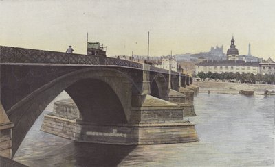 Lyon, Guillotièrebrug en Kerk van het Hôtel-Dieu door French Photographer