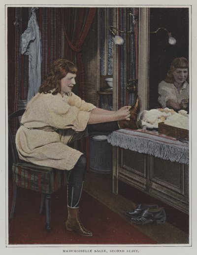 Mademoiselle Salle, tweede sujet, in haar kleedkamer door French Photographer