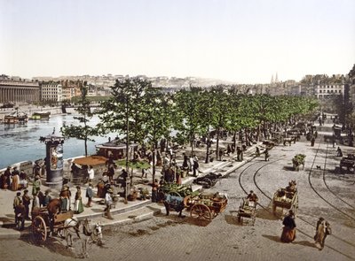 Marché Saint Antoine, Kade des Célestins, Lyon, ca. 1900 door French Photographer