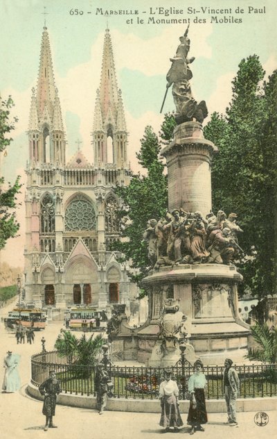 Marseille, de kerk St-Vincent De Paul, het monument van de Mobiles door French Photographer