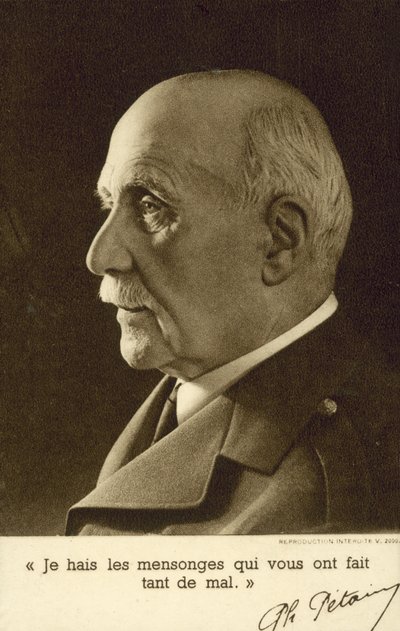 Maarschalk Philippe Pétain, Franse soldaat en oorlogsleider van Vichy-Frankrijk door French Photographer