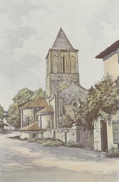 Melle, Kerk Saint-Pierre, Apsis en toren door French Photographer