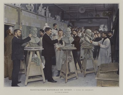 Modelleercursus aan de keramiekschool van de Sevres porseleinfabriek, Frankrijk door French Photographer