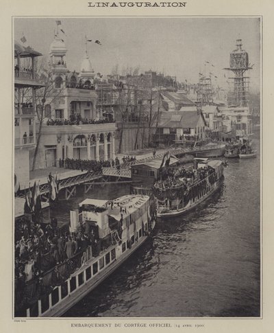 Opening van de Exposition Universelle 1900, Parijs (zwart-wit foto) door French Photographer