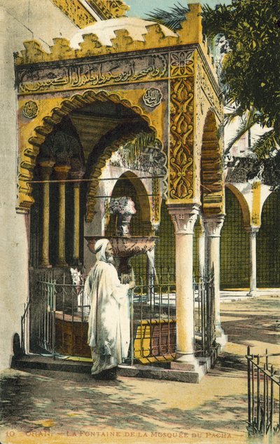 Oran, Algerije, fontein van de moskee van Pacha door French Photographer