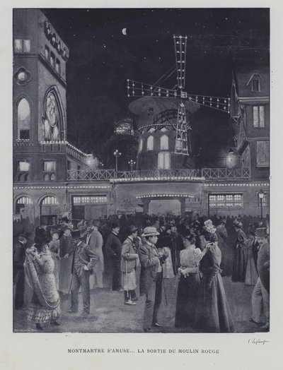 Buiten de Moulin Rouge, Montmartre, Parijs door French Photographer