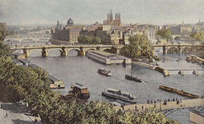 Parijs, Le Pont-Neuf en het Île de la Cité, Gezien vanaf het Louvre door French Photographer