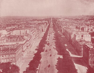 Parijs: Perspectief van de Champs Elysees door French Photographer