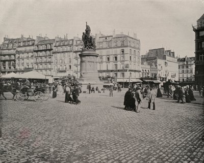 Parijs: Place de Clichy (zw/w foto) door French Photographer