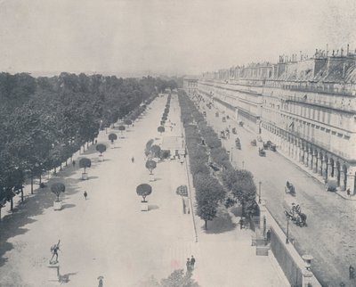 Parijs: Rue de Rivoli en terras van de Tuilerieën door French Photographer