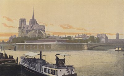 Parijs, Uitzicht op de oostpunt van het Île de la Cité door French Photographer