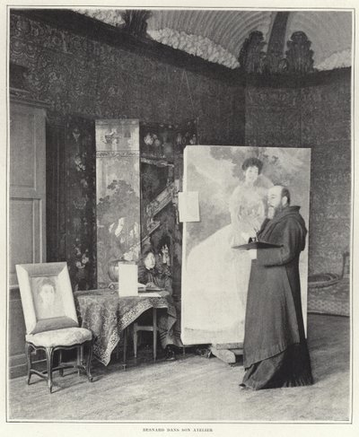 Paul-Albert Besnard in zijn atelier door French Photographer