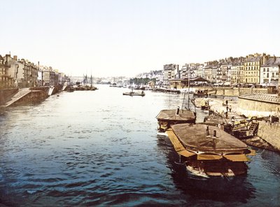 Pleziervaartuigen op de Loire in Nantes, gepubliceerd 1890-1900 door French Photographer