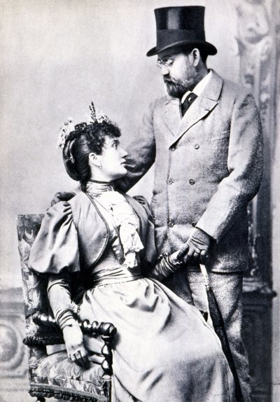 Portret van Emile Zola en Jeanne Rozerot door French Photographer