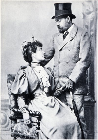 Portret van Emile Zola en Jeanne Rozerot door French Photographer