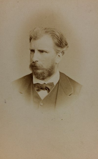 Portret van William Bouguereau, Franse schilder; visitekaartje (zwart-wit foto) door French Photographer