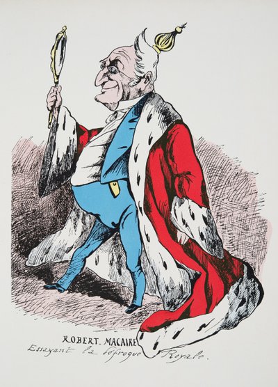 Robert Macaire - probeert de Koninklijke kledij, uit Histoire de la Troisieme Republique, Vol. I, l