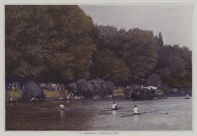 Roeikampioenschap op de rivier de Marne bij Joinville-le-Pont, Frankrijk door French Photographer