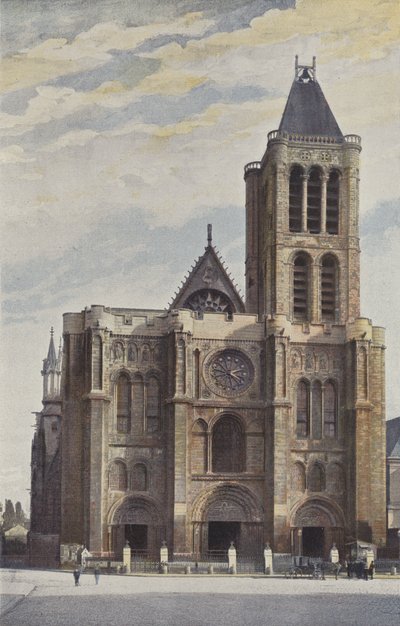 Saint-Denis, Voorgevel van de abdijkerk door French Photographer