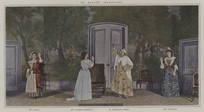 Scène uit een productie van Le Malade Imaginaire, door Moliere door French Photographer