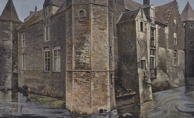 Steene, Kasteel, Kant van de grachten door French Photographer