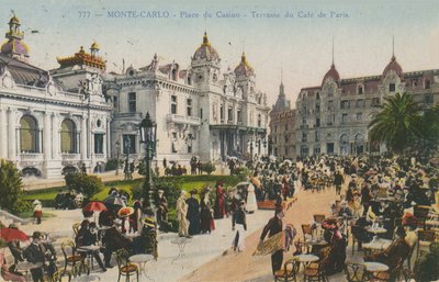Terras van het Cafe de Paris, Place du Casino, Monte Carlo door French Photographer