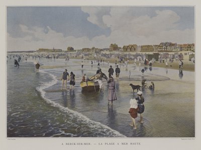 Het strand bij vloed, Berck-sur-Mer, Frankrijk door French Photographer
