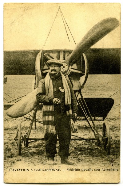 De beroemde vliegenier Jules Vedrines door French Photographer