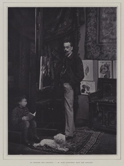 De schilder van kinderen: Franse kunstenaar Jean Geoffroy in zijn studio door French Photographer