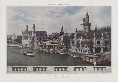 De rechteroever van de Seine tijdens de Exposition Universelle 1900, Parijs door French Photographer