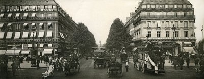 Verkeer in Parijs, Frankrijk, begin 20e eeuw door French Photographer