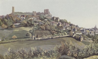 Turenne, Uitzicht op de stad en het kasteel, noordzijde door French Photographer