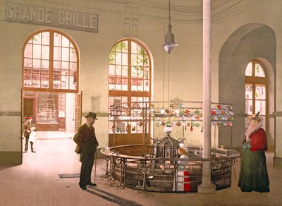 Vichy Bronwater verkocht per glas bij de Grande Grille bron, 1890-1900 door French Photographer