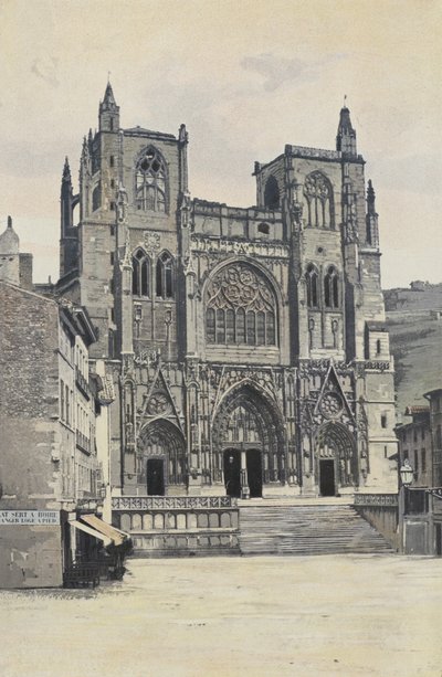 Vienne, Kerk Saint-Maurice, Westgevel door French Photographer