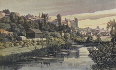 Vitre, Kasteel, Uitzicht naar het noorden vanuit het dal door French Photographer