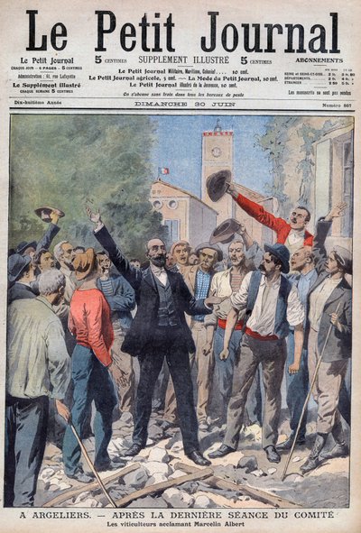 1907 - wijncrisis in Zuid-Frankrijk door French School