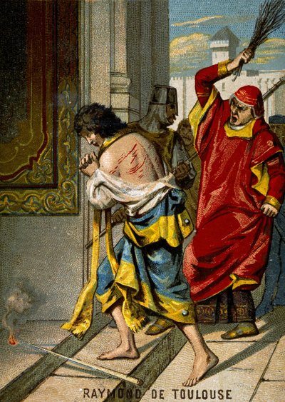 22/06/1209. Raymond VI graaf van Toulouse, geëxcommuniceerd door paus Innocentius III voor het niet vervolgen van de Katharen, beschuldigd van het aanzetten tot de moord op Pierre de Castelnau, maakt eerherstel en wordt in het openbaar gegeseld in Saint Gi door French School