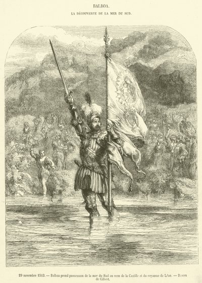 29 november 1513, Balboa neemt bezit van de Zuidzee in naam van Castilië en het koninkrijk León door French School